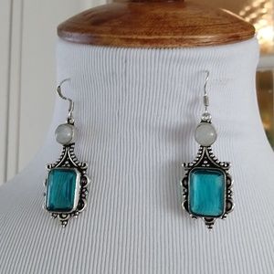 Jewelry - Apatite moonstone stamped 925 earrings Jewelry - Apatite moonstone stamped 925 earrings